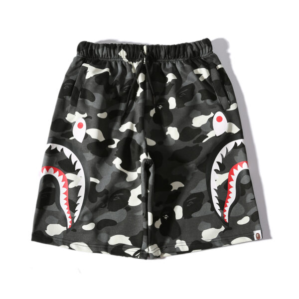 BAPE City Camo Side Shark Sweat Shorts Black